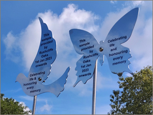Dove and Butterfly plaques at Rushcliffe Oaks