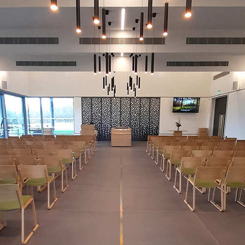 The Rushcliffe Oaks Ceremony Hall as viewed on entering