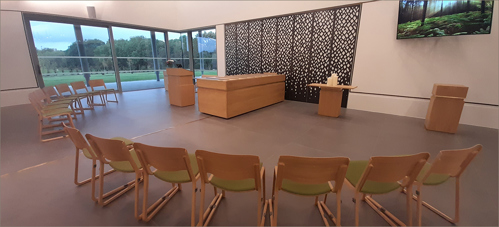 The Ceremony Hall at Rushcliffe Oaks arranged for a smaller, more intimate gathering.