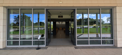 The main entrance at Rushcliffe Oaks