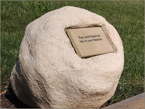 Stone Plaque Orb at Rushcliffe Oaks