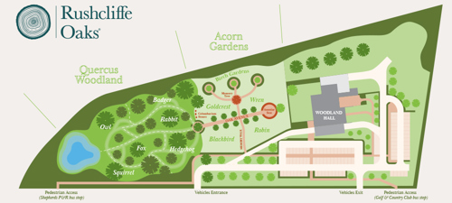 Map of the Rushcliffe Oaks site